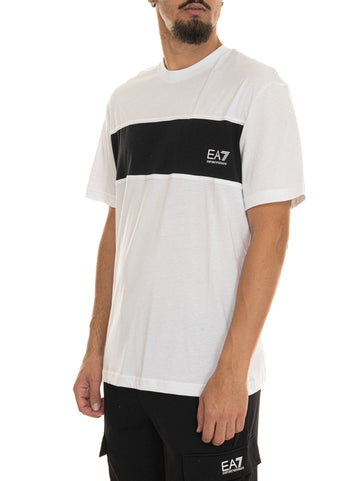 EA7 Men's Black-White T-Shirt