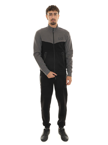 Tuta con zip Nero-grigio EA7 Uomo