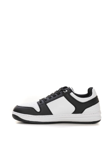 EA7 Men's Black-White Lace-Up Sneakers