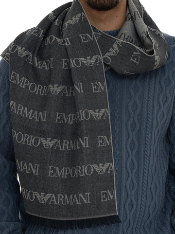 Sciarpa Blu Emporio Armani Uomo