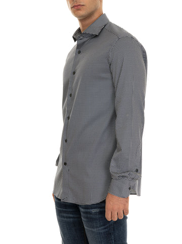 Camicia manica lunga Nero-bianco Emporio Armani Uomo