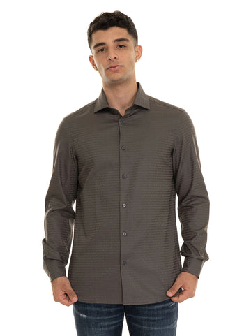 Camicia manica lunga Verde Emporio Armani Uomo