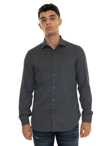 Camicia manica lunga Nero-bianco Emporio Armani Uomo