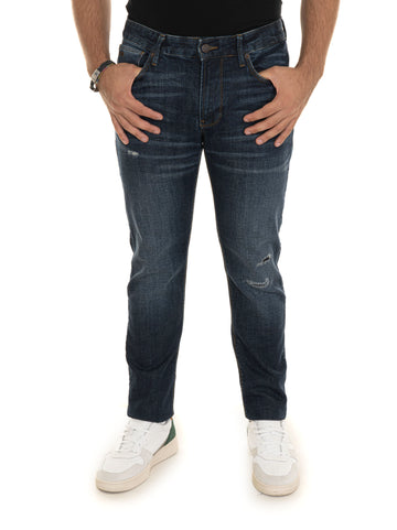 Jeans 5 tasche con rotture Denim medio Emporio Armani Uomo