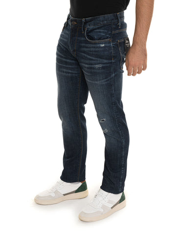 Jeans 5 tasche con rotture Denim medio Emporio Armani Uomo