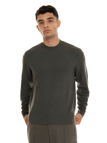 Emporio Armani Men's Green Crewneck Sweater