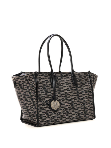 Borsa modello shopper Nero-beige Emporio Armani Donna