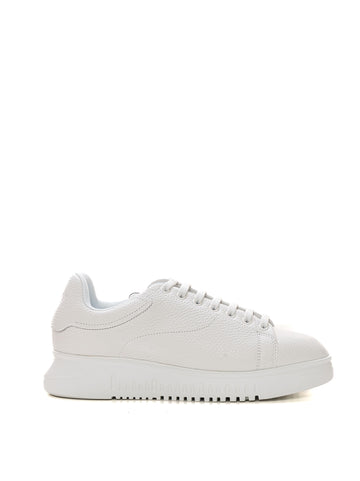 Sneakers con rialzo allacciata Bianco Emporio Armani Uomo