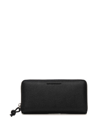 Rectangular zip around wallet in leather Black Emporio Armani Man