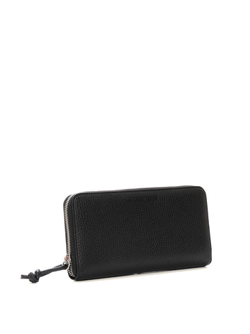 Rectangular zip around wallet in leather Black Emporio Armani Man