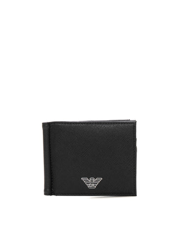 Wallet with money clip Black Emporio Armani Men