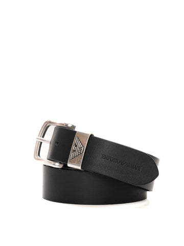 Leather belt Black Emporio Armani Man