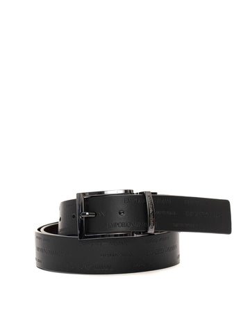 Emporio Armani Men's Black-Dark Brown Reversible Belt