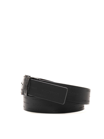 Emporio Armani Men's Black-Dark Brown Reversible Belt