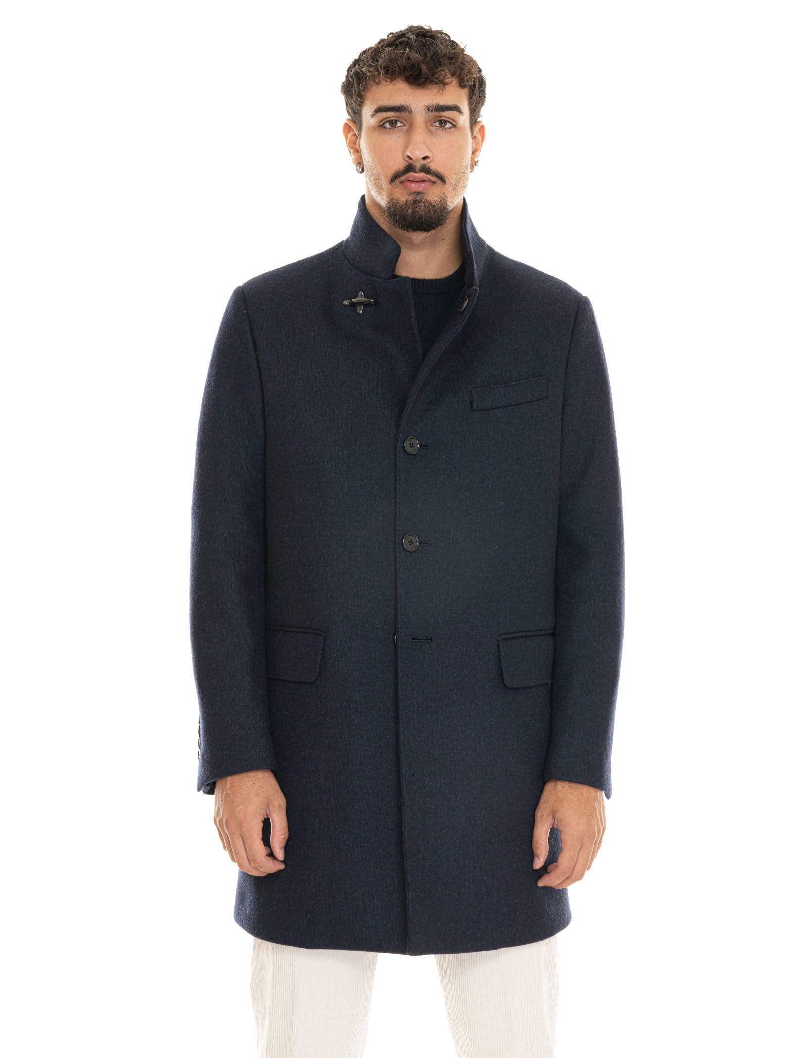 Cappotto Giubbotti Fay Uomo Cappotto Bottoni Duty Coat Blu Fay