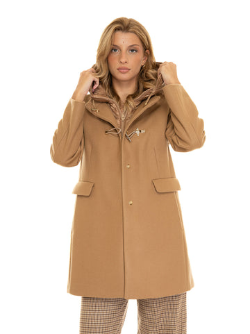 Fay Women's Toogle Camel Cloth Coat