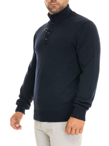 Pullover mezza zip Blu Fay Uomo