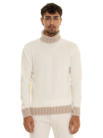 Pullover collo alto Latte Gran Sasso Uomo