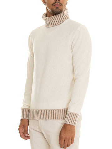 Pullover collo alto Latte Gran Sasso Uomo