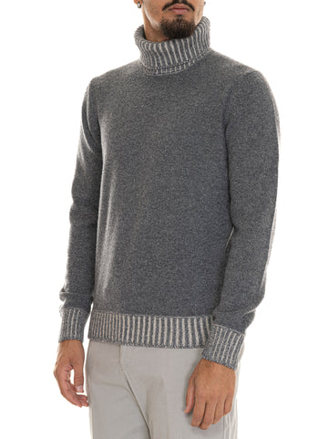 Light Grey High Neck Pullover Gran Sasso Men