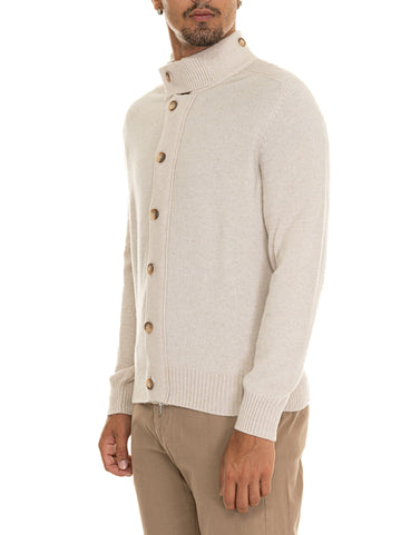 Cardigan bottoni Latte Gran Sasso Uomo