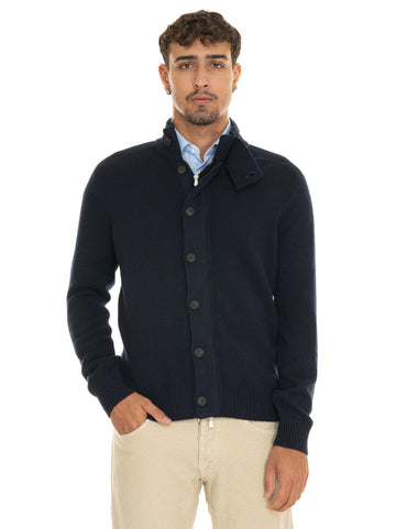 Cardigan Buttons Blue Gran Sasso Men