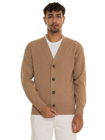 Cardigan Buttons Camel Gran Sasso Men