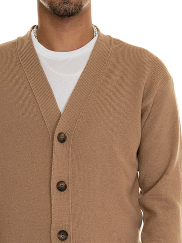 Cardigan Buttons Camel Gran Sasso Men