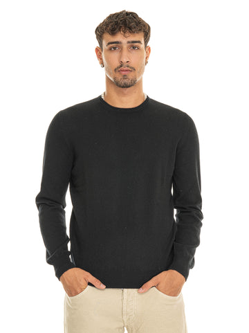 Gran Sasso Men's Black Crew Neck Pullover