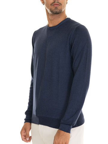 Gran Sasso Men's Denim Crewneck Sweater