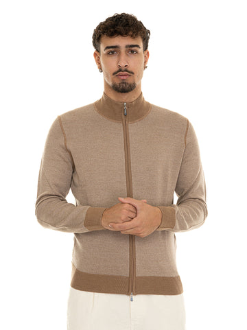 Brown Gran Sasso Men's Zip Cardigan