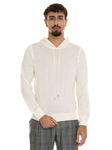 Travel wool hoodie White Gran Sasso Men