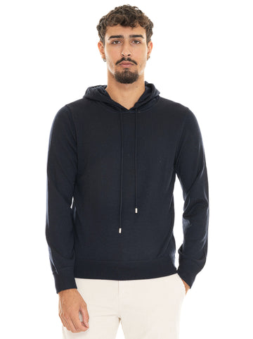 Travel wool hoodie Blue Gran Sasso Men