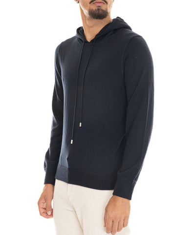 Travel wool hoodie Blue Gran Sasso Men