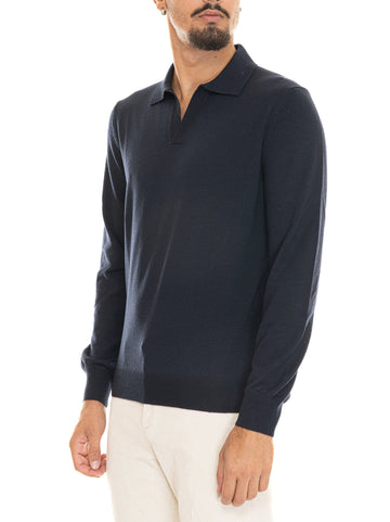 Polo without buttons Blue Gran Sasso Men