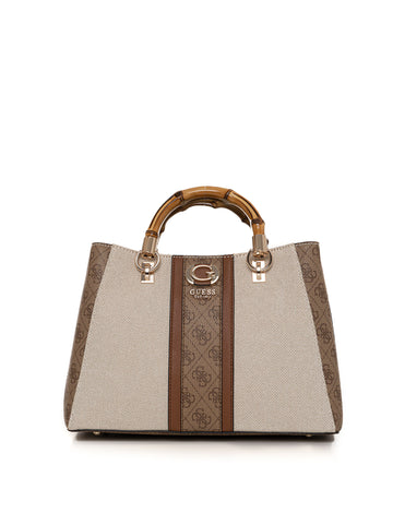 Handbag kerima bamboo Beige-white Guess Women