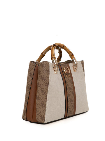 Handbag kerima bamboo Beige-white Guess Women