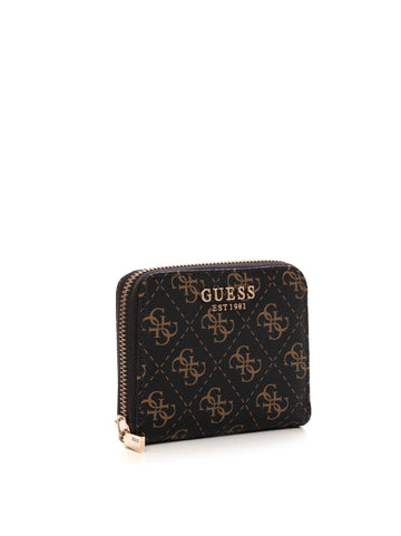 Guess Women's Small Zip Around Wallet Laurel Brown