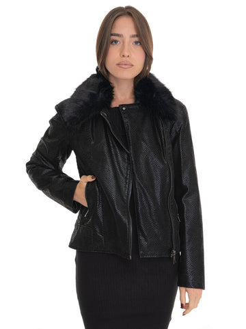 Giubbino biker Olivia jacket Nero Guess Donna