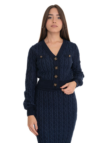 Cardigan corto Tiffany Blu Guess Donna