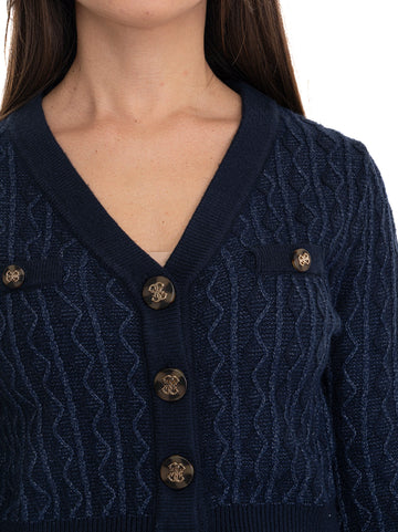 Cardigan corto Tiffany Blu Guess Donna