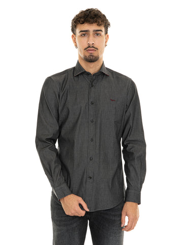 Camicia casual Denim nero Harmont & Blaine Uomo