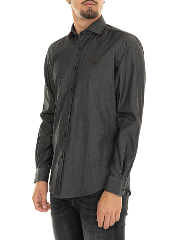 Camicia casual Denim nero Harmont & Blaine Uomo