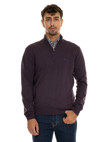 Pullover mezza zip Prugna Harmont & Blaine Uomo