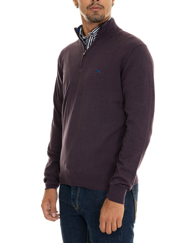 Pullover mezza zip Prugna Harmont & Blaine Uomo