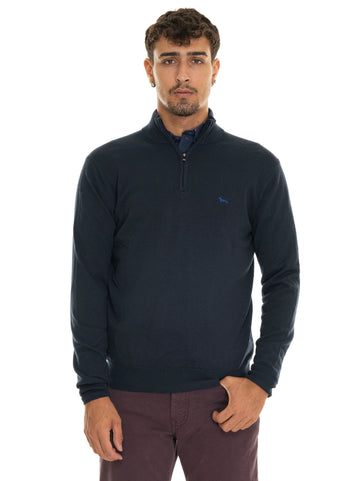 Pullover mezza zip Blu Harmont & Blaine Uomo