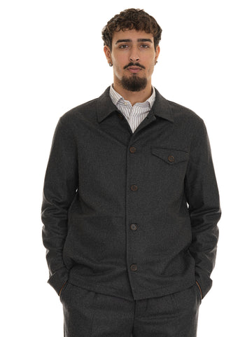 Hindustrie Men's Charcoal Grey Overshirt