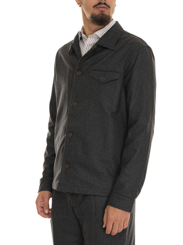 Hindustrie Men's Charcoal Grey Overshirt