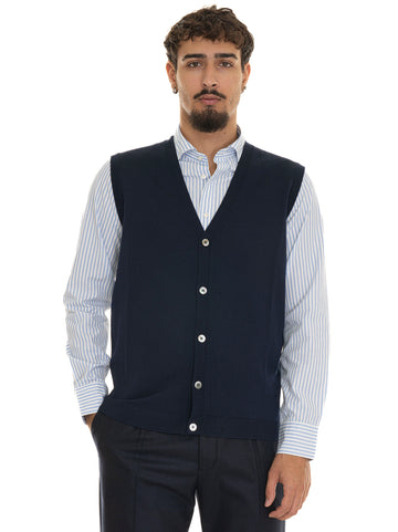 Hindustrie Men's Blue Knit Vest