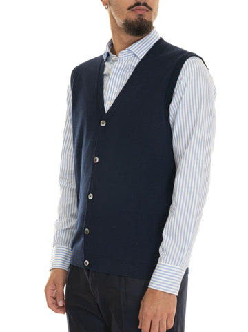 Hindustrie Men's Blue Knit Vest